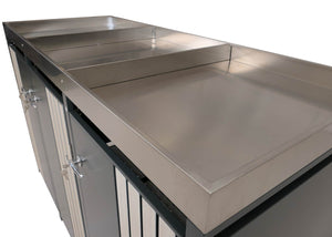 Mülltonnenbox 3er mit Pflanzkasten Metall Anthrazit Holzoptik