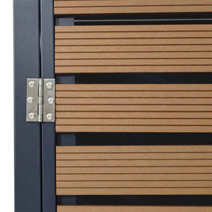Mülltonnenbox 3er WPC Edelstahl mit Pflanzkasten Teak-Optik