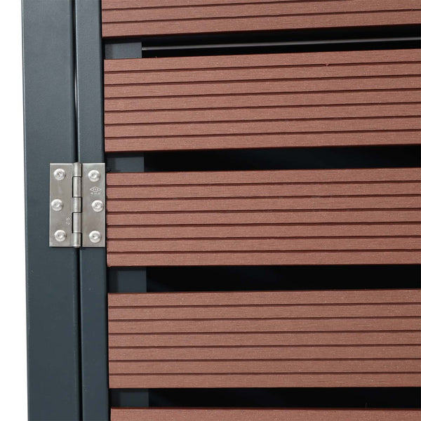 Mülltonnenbox 3er mit Pflanzkasten WPC Edelstahl Walnuss-Optik