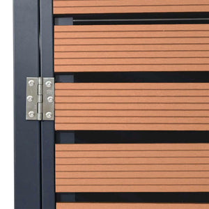 3er Mülltonnenbox WPC Metall Teak-Optik für 240L Tonnen