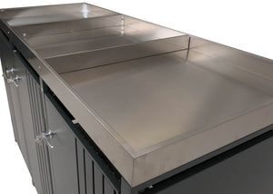 Mülltonnenbox Metall 3-fach mit Pflanzkasten. anthrazit
