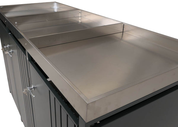 Mülltonnenbox Metall 3-fach mit Pflanzkasten. anthrazit