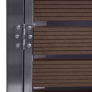 Mülltonnenbox 4er WPC Edelstahl, Walnuss-Holzoptik, 120x264x85cm