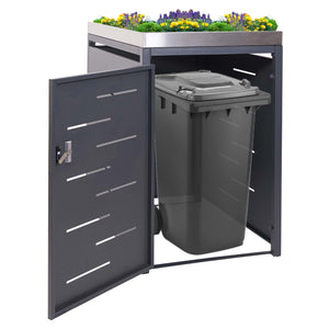 Mülltonnenbox Edelstahl mit Pflanzkasten. erweiterbar. 125x69x84cm