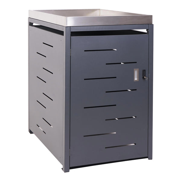 Mülltonnenbox Edelstahl mit Pflanzkasten. erweiterbar. 125x69x84cm