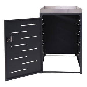 Mülltonnenbox Edelstahl mit Pflanzkasten. erweiterbar. 125x69x84cm