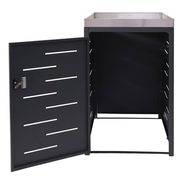 Mülltonnenbox Edelstahl mit Pflanzkasten. erweiterbar. 125x69x84cm
