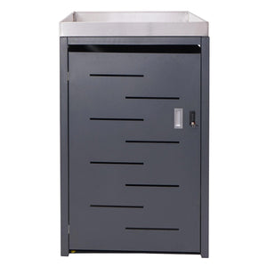 Mülltonnenbox Edelstahl mit Pflanzkasten. erweiterbar. 125x69x84cm
