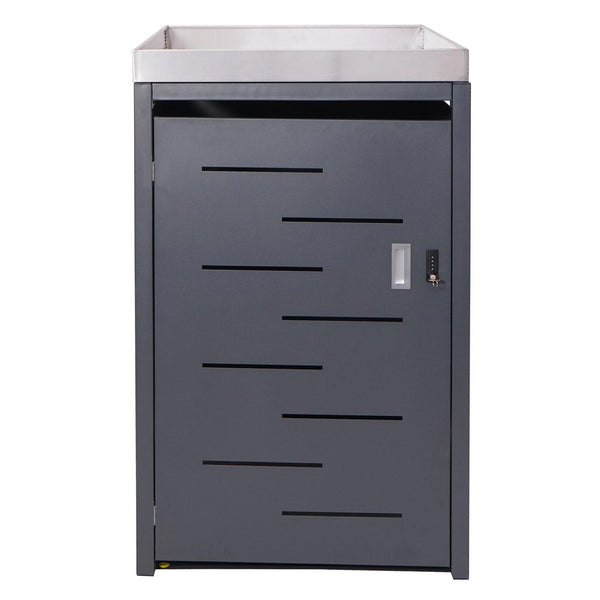 Mülltonnenbox Edelstahl mit Pflanzkasten. erweiterbar. 125x69x84cm