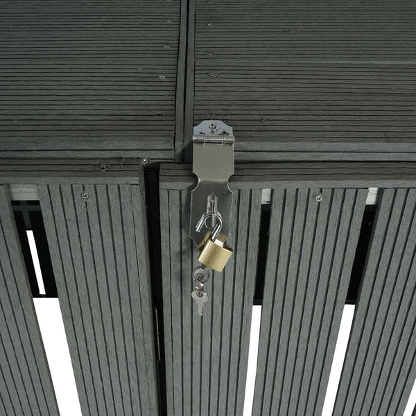Mülltonnenbox Erweiterung Metall Holzoptik grau wetterfest