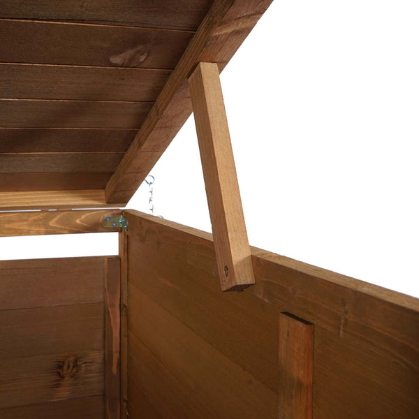 Grosse erweiterbare Mülltonnenbox aus Holz, braun, für 2-4 Tonnen