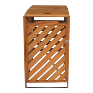 Mülltonnenbox XL aus Holz, 120x68x98cm, braun, erweiterbar