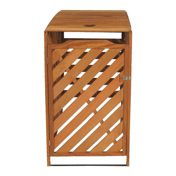 Mülltonnenbox XL aus Holz, 120x68x98cm, braun, erweiterbar