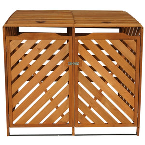 Mülltonnenbox Holz XL Braun, erweiterbar für 2/4 Tonnen, 121x133x98cm