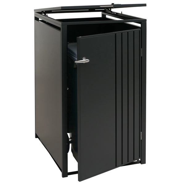 Mülltonnenbox Metall Anthrazit 122x68x84cm mit Deckel