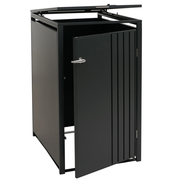 Mülltonnenbox Metall Anthrazit 122x68x84cm mit Deckel