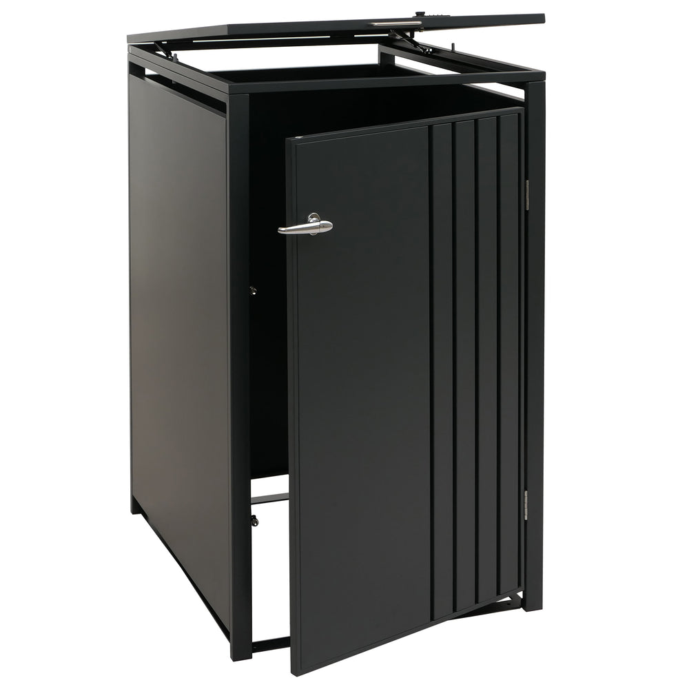 Mülltonnenbox Metall Anthrazit 122x68x84cm mit Deckel