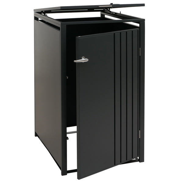 Mülltonnenbox Metall Anthrazit 122x68x84cm mit Deckel