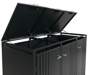 Mülltonnenbox aus Metall für 3 Tonnen. anthrazit. abschliessbar
