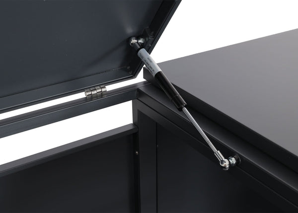 Mülltonnenbox für 2 Tonnen. Metall anthrazit. Marmor-Optik