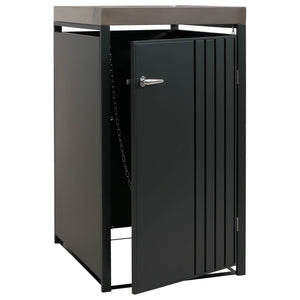 Mülltonnenbox Metall mit Pflanzkasten anthrazit 125x68x84 cm