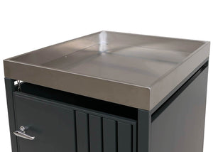 Mülltonnenbox Metall mit Pflanzkasten anthrazit 125x68x84 cm