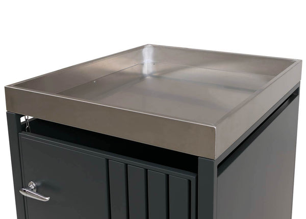 Mülltonnenbox Metall mit Pflanzkasten anthrazit 125x68x84 cm