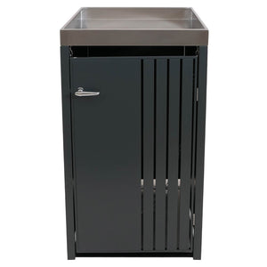 Mülltonnenbox Metall mit Pflanzkasten anthrazit 125x68x84 cm