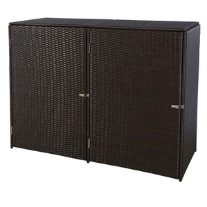Mülltonnenbox Poly-Rattan Braun für 2x120L Tonnen Wetterfest