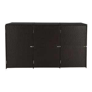 Mülltonnenbox 3er Set für 120L Tonnen. Poly-Rattan braun