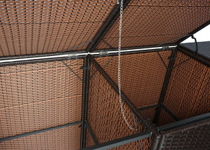 Mülltonnenbox 3er Set für 120L Tonnen. Poly-Rattan braun
