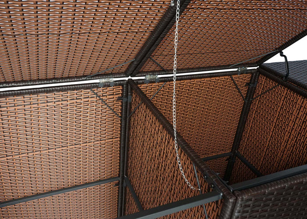 Mülltonnenbox 3er Set für 120L Tonnen. Poly-Rattan braun
