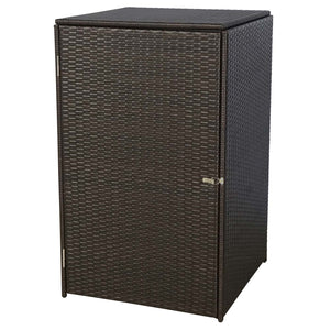 Mülltonnenbox aus Poly-Rattan 120l braun | Mülltonnenabdeckung