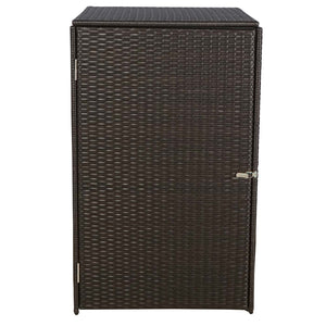Mülltonnenbox aus Poly-Rattan 120l braun | Mülltonnenabdeckung