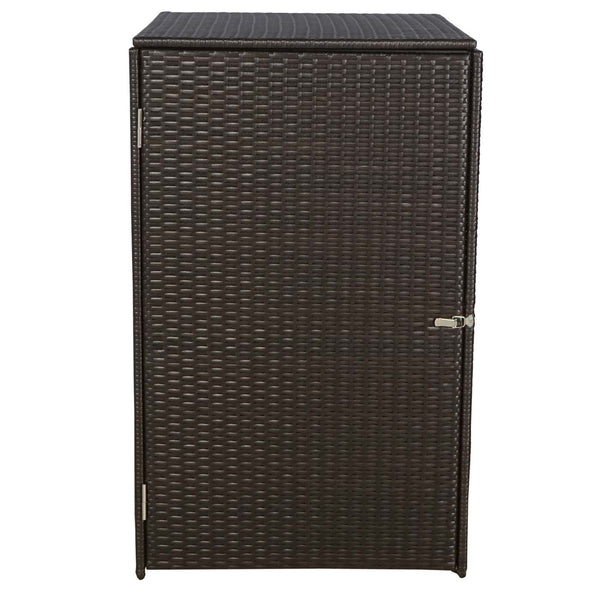 Mülltonnenbox aus Poly-Rattan 120l braun | Mülltonnenabdeckung