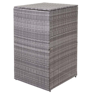 Mülltonnenbox aus Poly-Rattan 120l grau, Mülltonnenabdeckung