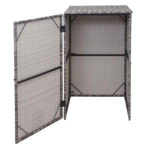 Mülltonnenbox aus Poly-Rattan 120l grau, Mülltonnenabdeckung