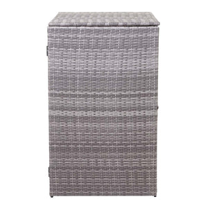 Mülltonnenbox aus Poly-Rattan 120l grau, Mülltonnenabdeckung