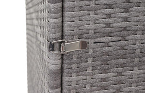 Mülltonnenbox aus Poly-Rattan 120l grau, Mülltonnenabdeckung