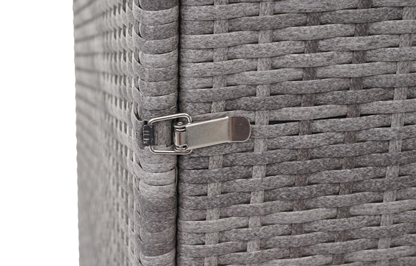 Mülltonnenbox aus Poly-Rattan 120l grau, Mülltonnenabdeckung