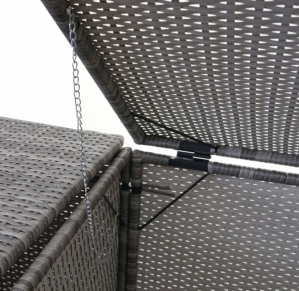 Mülltonnenbox Poly-Rattan für 2x120l Grau – Verkleidung Outdoor