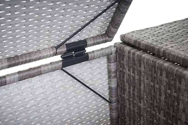 Mülltonnenbox für 3x120L. Poly-Rattan grau. wetterfest