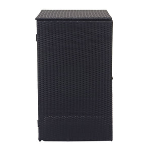Mülltonnenbox aus Poly-Rattan in Schwarz für 120l Mülltonnen