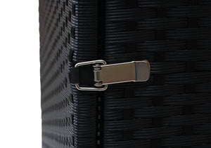 Mülltonnenbox aus Poly-Rattan in Schwarz für 120l Mülltonnen