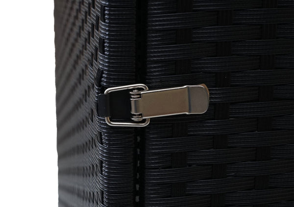 Mülltonnenbox aus Poly-Rattan in Schwarz für 120l Mülltonnen