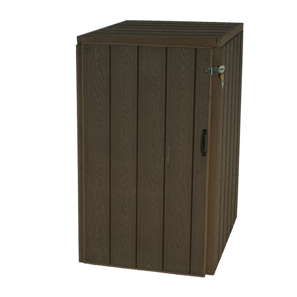 Premium Mülltonnenbox Metall Holzoptik Braun, XL, erweiterbar