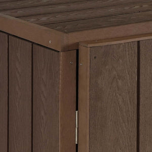 Premium Mülltonnenbox Metall Holzoptik Braun, XL, erweiterbar