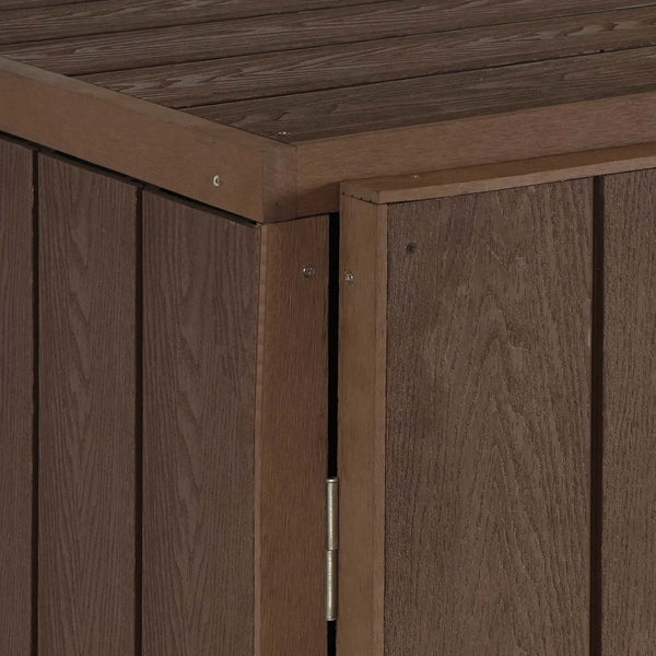 Premium Mülltonnenbox Metall Holzoptik Braun, XL, erweiterbar