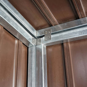 Premium Mülltonnenbox Metall Holzoptik Braun, XL, erweiterbar
