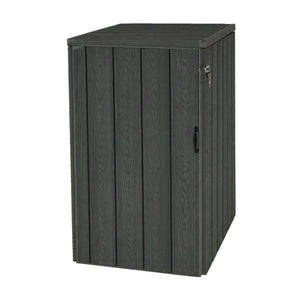 Premium Mülltonnenbox WPC Metall Holzoptik XL grau erweiterbar